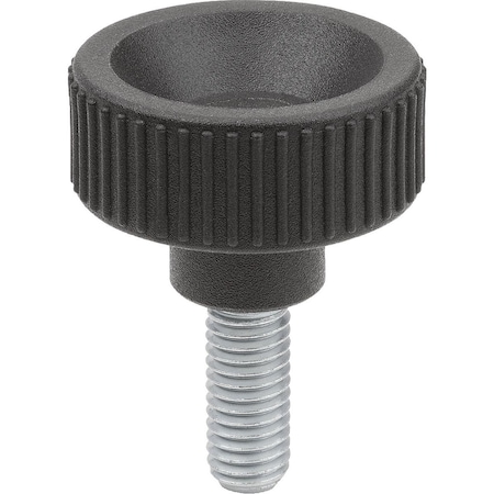 Thumb Screw, M5 Thread Size, Plain Stainless Steel, 15 Mm Head Ht, 10 Mm Lg